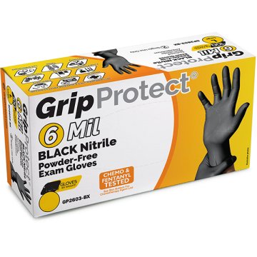 Nitrile disposable gloves 6 mil black