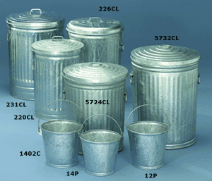 galvanized garbage cans