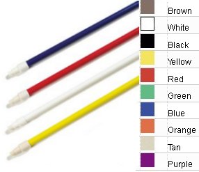 COLOR CODED
                FIBERGLASS HANDLE THREADED 60 INCH LONG with flex tip.
                No. 40225