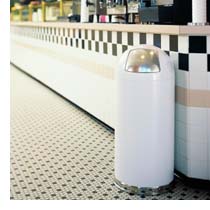 metal dome top trash receptacles