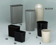 metal wastebaskets